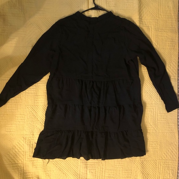 BLACK DRESS RUFFLE DETAIL - Picture 2 of 2